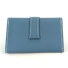 Hermès-Porte-cartes en cuir bleu Hermes-Bleu