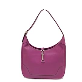 Hermès-Sac à épaule en cuir violet Hermes-Violet