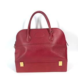 Hermès-Sac à main vintage en cuir rouge Hermes-Rouge