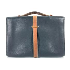 Hermès-Hermes Black Leather Briefcase-Black