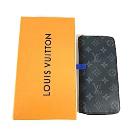 Louis Vuitton-Louis Vuitton Monogram Eclipse Zip Around Long Wallet-Black