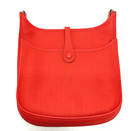 Hermès-Bolsa de ombro de couro vermelho Hermes-Vermelho