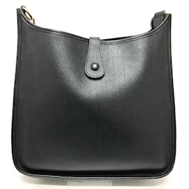 Hermès-Bolso de hombro de cuero negro Hermes-Negro