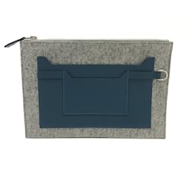 Hermès-Hermes Gray Clutch Bag-Brown