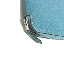 Hermès-Pochette zippée autour Hermes Blue-Bleu