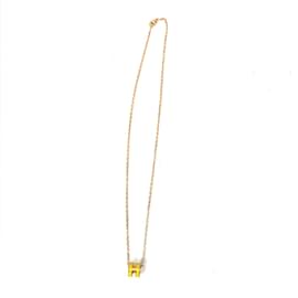 Hermès-Hermes Gold Plated Pendant Necklace-Yellow