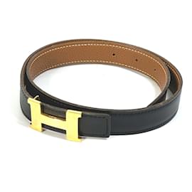 Hermès-Ceinture réversible Hermes H-Noir