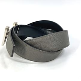 Hermès-Hermes Gray Leather Standard Belt-Brown