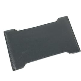 Hermès-Hermes Black Leather Card Case-Black