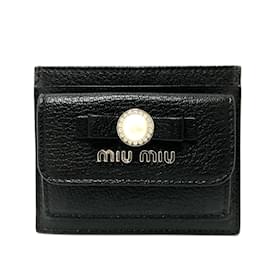 Miu Miu-Porte-cartes en cuir noir Miu Miu-Noir