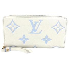 Louis Vuitton-Portefeuille long zippé Monogram Empreinte Louis Vuitton-Bleu