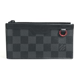 Louis Vuitton-Louis Vuitton Damier Graphite Coin Purse-Black