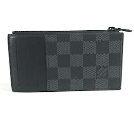 Louis Vuitton-Louis Vuitton Damier Graphite Coin Purse-Black