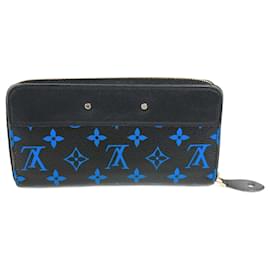 Louis Vuitton-Louis Vuitton Monogram Zip Around Long Wallet-Blue