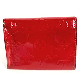 Louis Vuitton-Portefeuille compact Monogram Vernis Louis Vuitton-Rouge