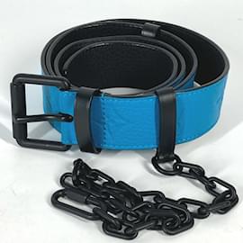 Louis Vuitton-Louis Vuitton MP207T Virgil Abloh Monogram Chain Carabiner Belt-Blue