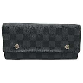 Louis Vuitton-Portefeuille long bifold Damier Graphite Louis Vuitton-Noir