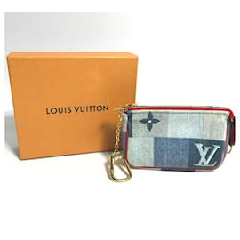 Louis Vuitton-Porta-moedas em denim Monogram Louis Vuitton-Azul