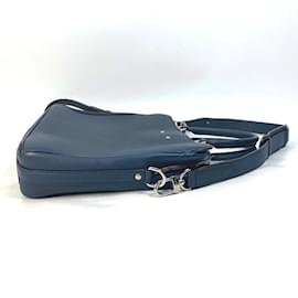 Louis Vuitton-Louis Vuitton Navy Leather Briefcase-Navy blue