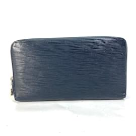 Louis Vuitton-Louis Vuitton Navy Leather Long Wallet-Navy blue