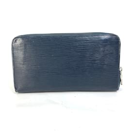 Louis Vuitton-Louis Vuitton Navy Leather Long Wallet-Navy blue