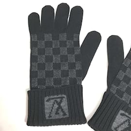 Louis Vuitton-Louis Vuitton M70006 Damier Graphite Gloves-Black