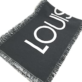Louis Vuitton-Étole à franges noire Louis Vuitton-Noir
