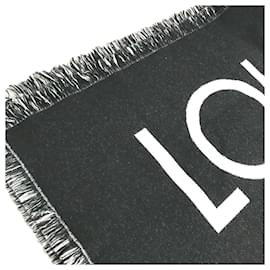 Louis Vuitton-Étole à franges noire Louis Vuitton-Noir