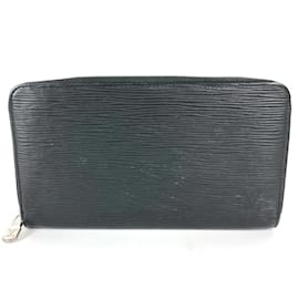 Louis Vuitton-Louis Vuitton Epi Zip Around Long Wallet Noir Black-Black