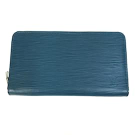 Louis Vuitton-Louis Vuitton M60619 Epi Long Wallet in Navy-Navy blue