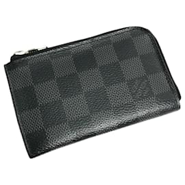 Louis Vuitton-Louis Vuitton Damier Graphite Coin Purse-Black