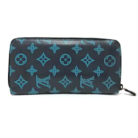 Louis Vuitton-Louis Vuitton Monogram Shadow Long Wallet-Navy blue