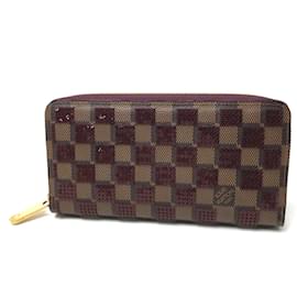 Louis Vuitton-Portefeuille long zippé Damier-Paillette Louis Vuitton-Marron