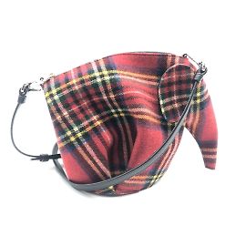 Loewe 118.50.M93 Check Pattern Shoulder Bag Red