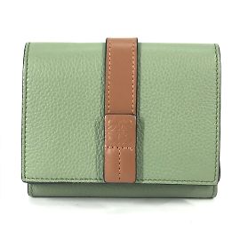 Loewe Anagram Compact Trifold Wallet Green