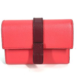 Billetera compacta trifold bicolor Loewe Rosa
