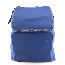 Mochila de couro bicolor Loewe Azul
