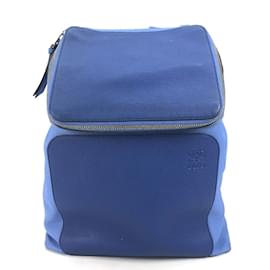 Loewe-Loewe Bicolor Leather Backpack-Blue