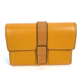 Loewe Yellow Leather Tri-Fold Wallet Yellow