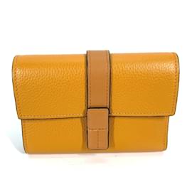 Loewe-Portefeuille tri-fold en cuir jaune Loewe-Jaune