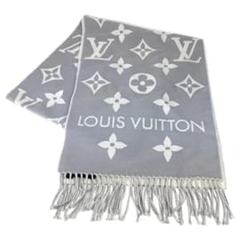 Louis Vuitton-Louis Vuitton Gray Wool Stole-Brown