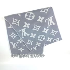 Louis Vuitton-Louis Vuitton Gray Wool Stole-Brown