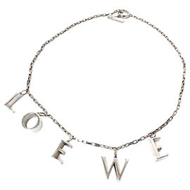 Collar de cadena con logo Icon de Loewe Plata