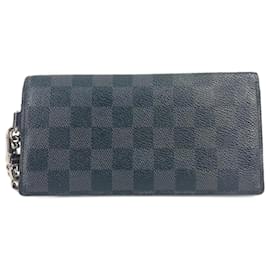 Louis Vuitton-Louis Vuitton N60023 Damier Graphite Long Wallet-Black