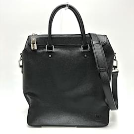 Louis Vuitton-Louis Vuitton Black Leather Tote Bag-Black