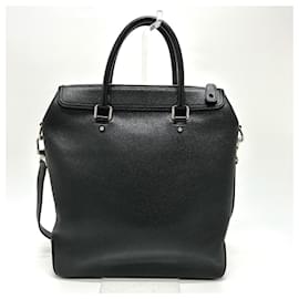 Louis Vuitton-Louis Vuitton Black Leather Tote Bag-Black