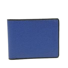 Louis Vuitton-Louis Vuitton Taiga Bill Compartment Folded Wallet-Blue