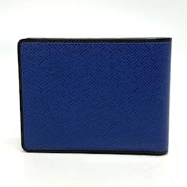 Louis Vuitton-Louis Vuitton Taiga Bill Compartment Folded Wallet-Blue