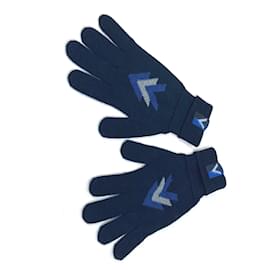 Louis Vuitton-Louis Vuitton Navy Wool Gloves-Navy blue