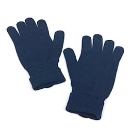 Louis Vuitton-Louis Vuitton Navy Wool Gloves-Navy blue